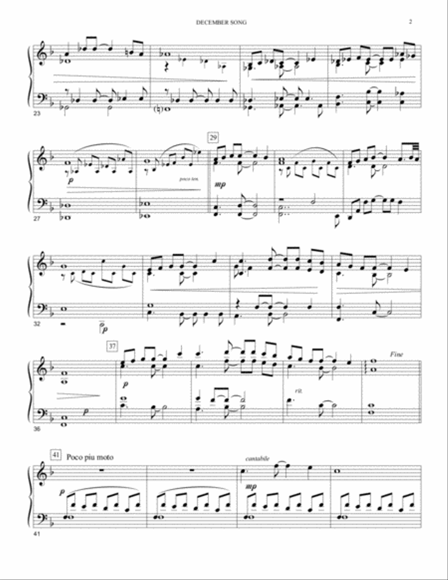 December Song December Song Piano Solo scores gallery preview page 2