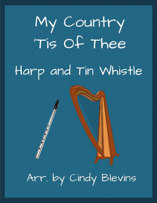 Book cover for My Country 'Tis Of Thee, Harp and Tin Whistle (D)