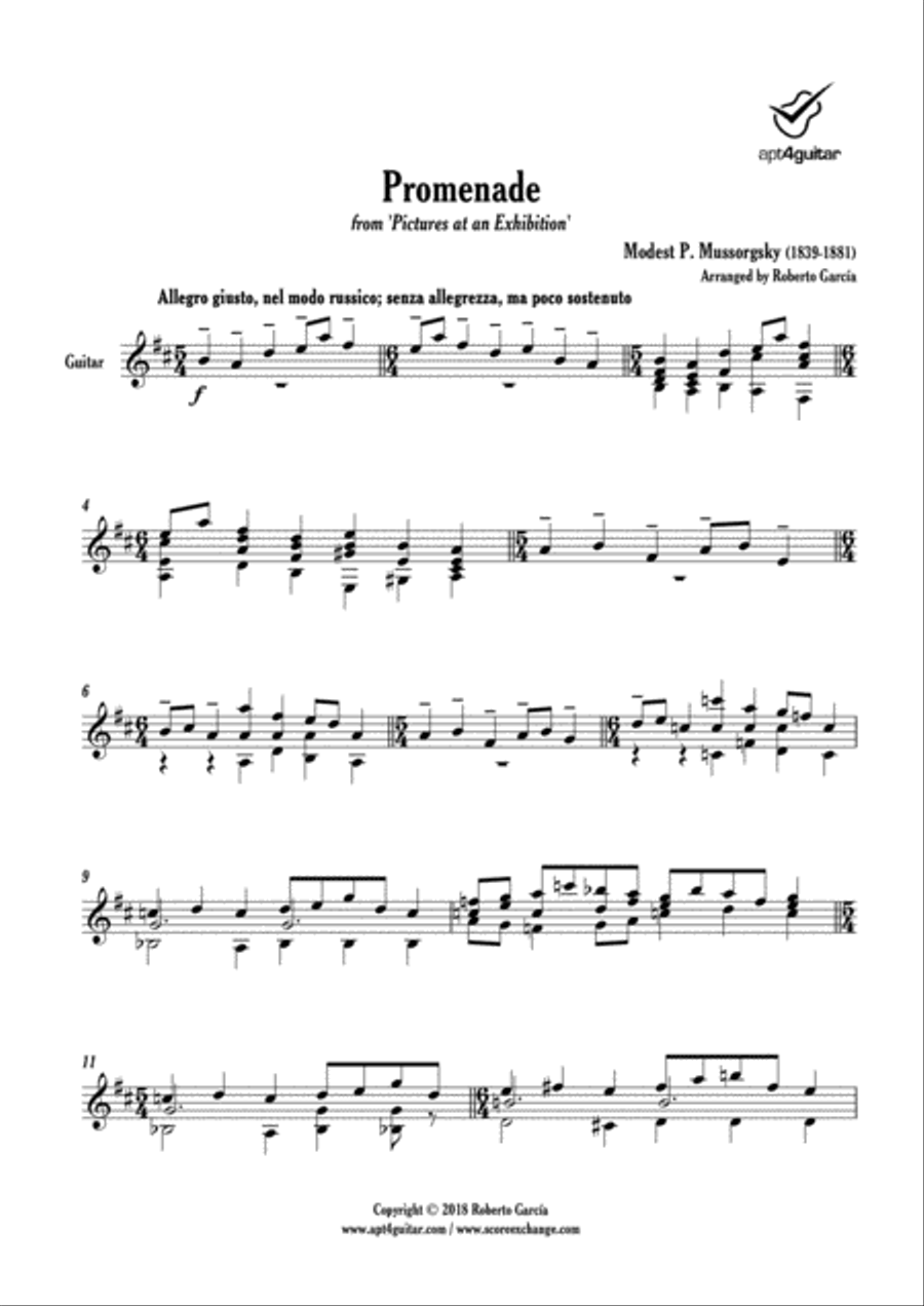 Promenade Classical Guitar scores gallery preview page 2