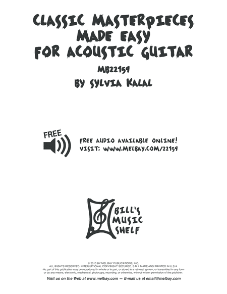 Classic Masterpieces Made Easy for Acoustic Guitar