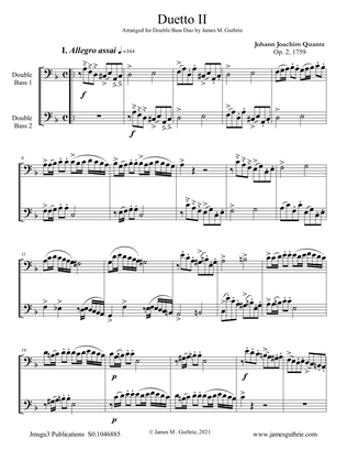 Quantz: Duetto Op. 2 No. 2 for Double Bass Duo