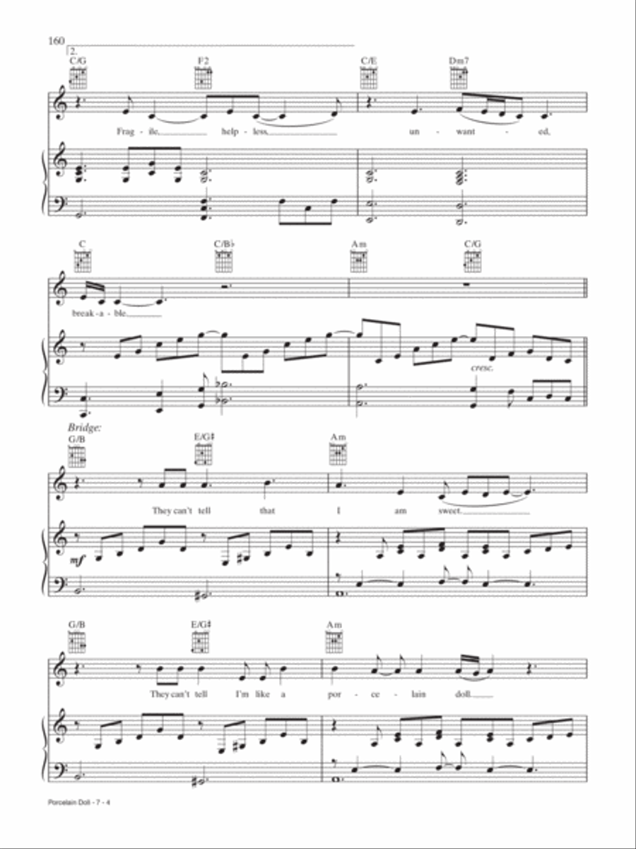 Porcelain Doll Piano, Vocal, Guitar scores gallery preview page 4