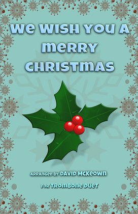 Book cover for We Wish You a Merry Christmas, Jazz Style, for Trombone Duet
