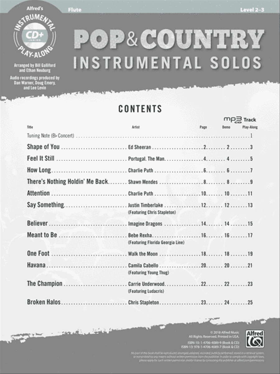Pop & Country Instrumental Solos Flute Flute Solo scores gallery preview page 2