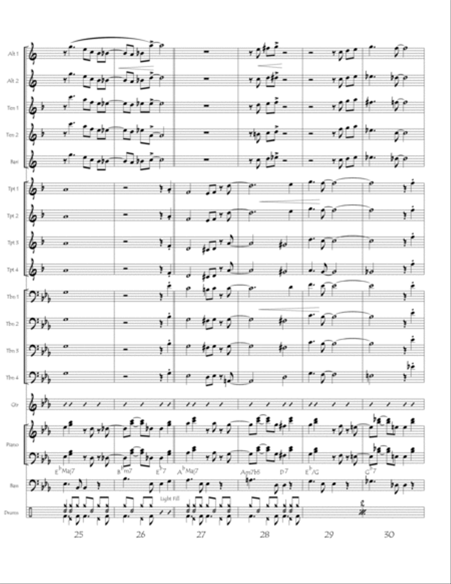 Cancion del Diablo Azul (digital print) Jazz Ensemble scores gallery preview page 5