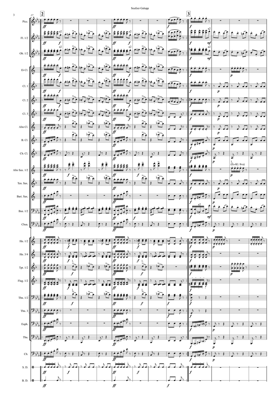 Seufzer Galopp (Sigh Gallop) op. 9 Concert Band scores gallery preview page 4