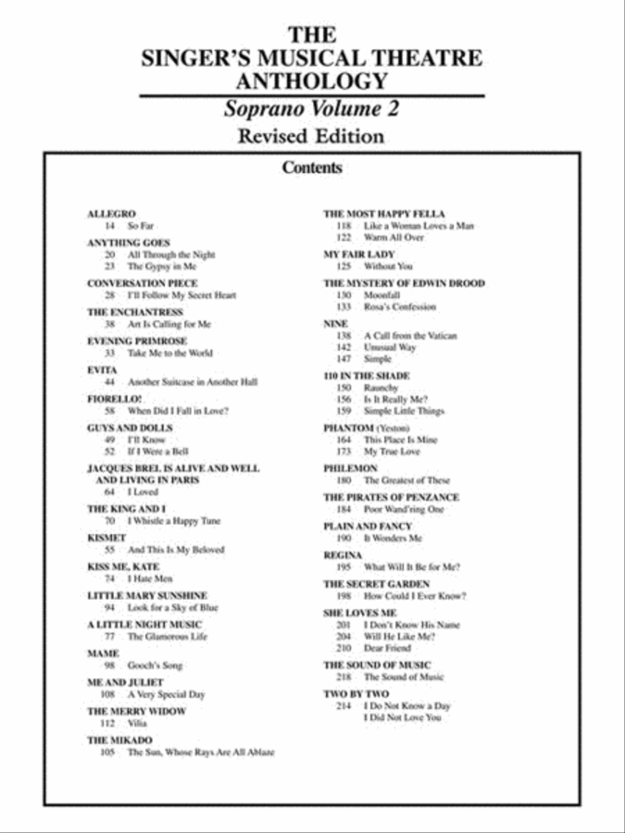 The Singer's Musical Theatre Anthology – Volume 2