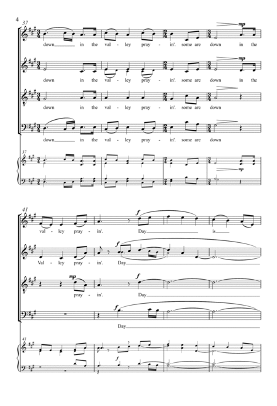 Bright Morning Stars 4-Part scores gallery preview page 3
