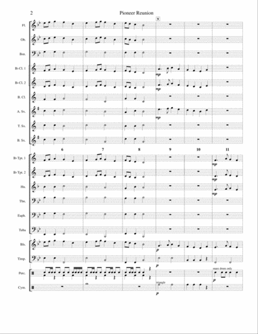 Pioneer Reunion Concert Band scores gallery preview page 2