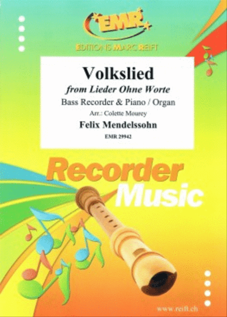 Volkslied Bass Recorder scores gallery preview page 1