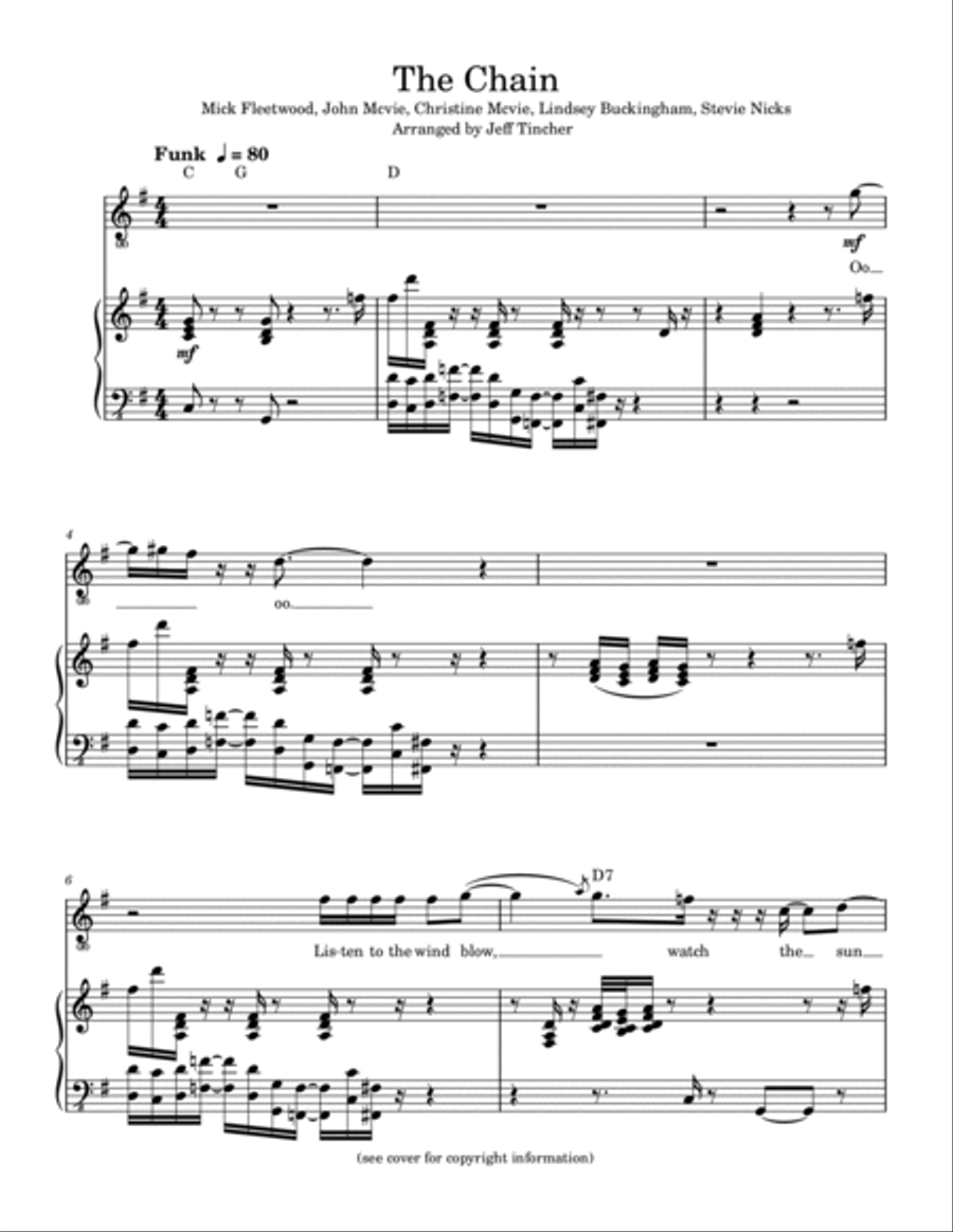 The Chain The Chain Piano, Vocal, Guitar scores gallery preview page 2