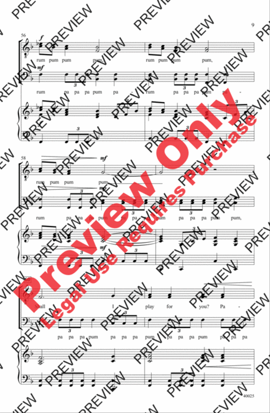 The Little Drummer Boy The Little Drummer Boy Men's Choir scores gallery preview page 9