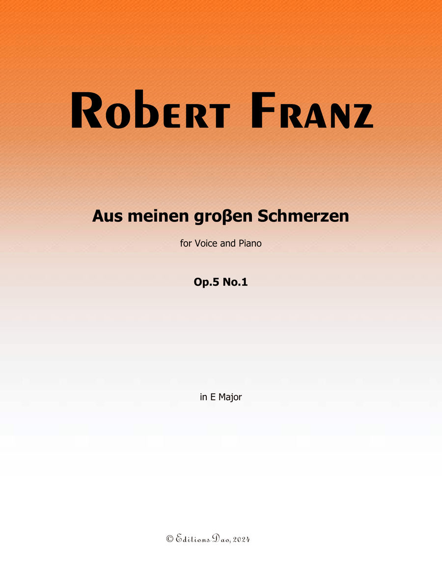 Aus meinen groβen Schmerzen, by Gabriel Fauré, in E Major Voice scores gallery preview page 1