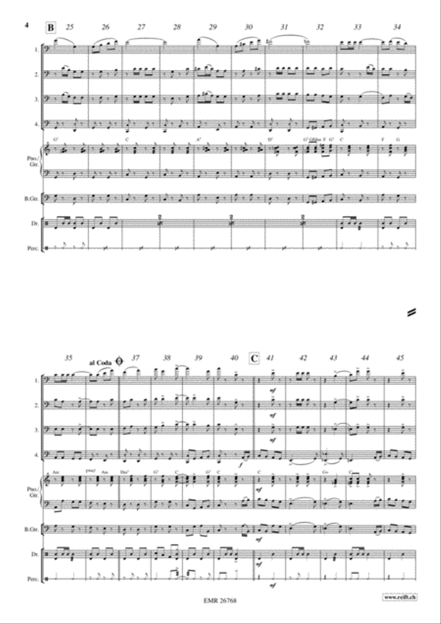 Golden Bells Golden Bells Trombone Quartet scores gallery preview page 4