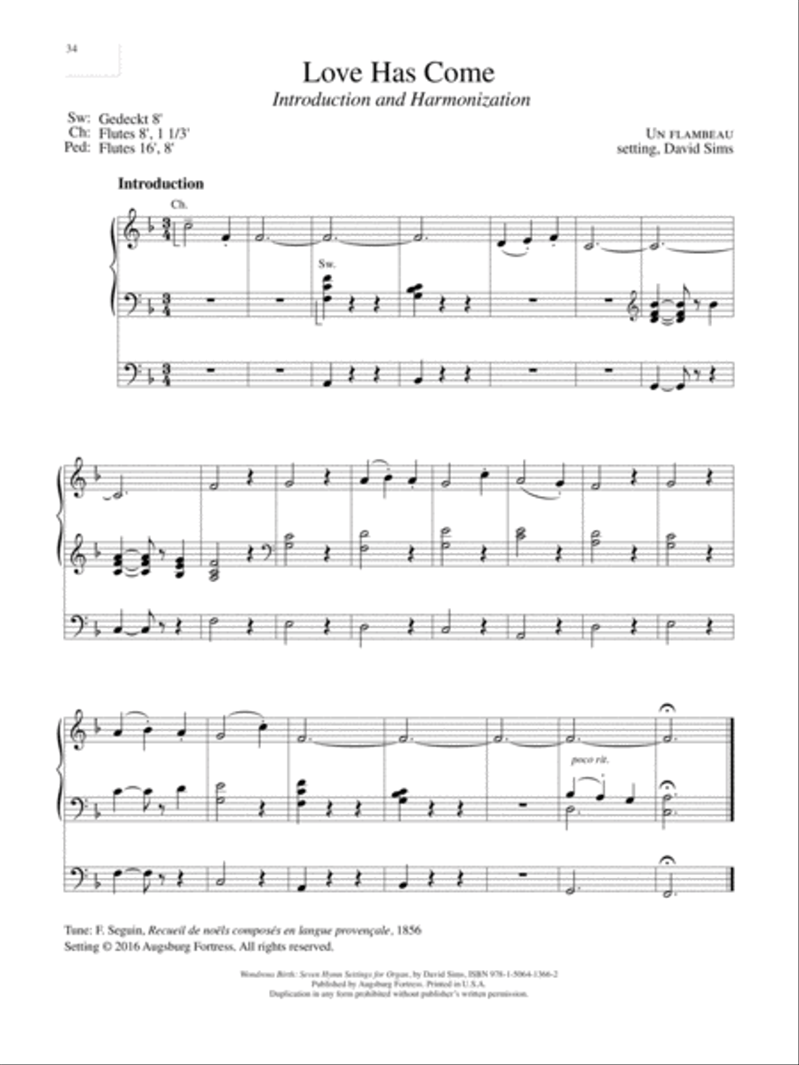 Wondrous Birth Seven Hymn Settings for Organ Organ Solo scores gallery preview page 35