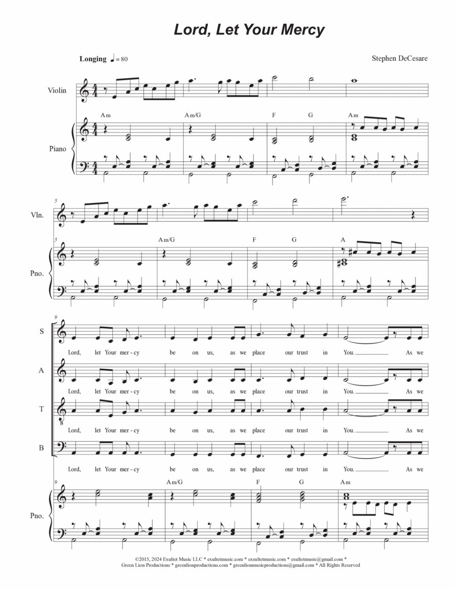 Book cover for Lord, Let Your Mercy (Solo with SATB)