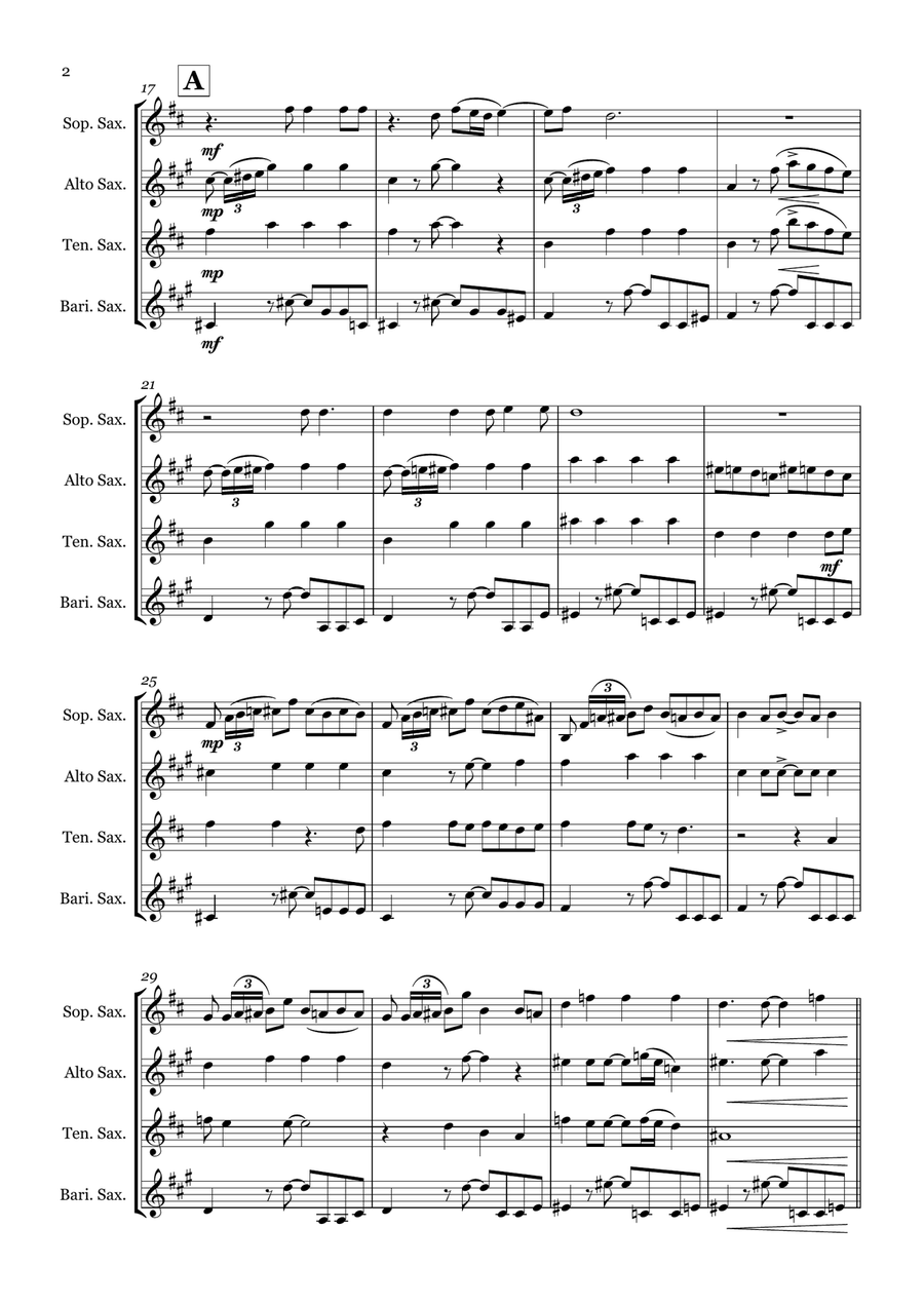 Rehab Saxophone Quartet scores gallery preview page 2