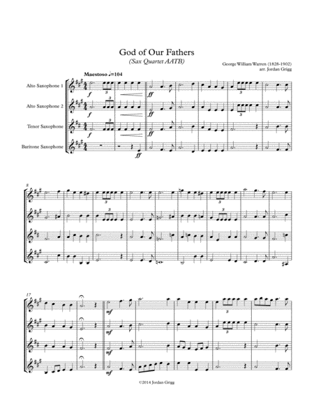 God of Our Fathers (Sax Quartet AATB) image number null