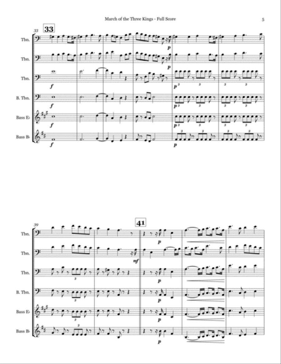 March of the Three Kings - Trombone Quartet Trombone Quartet scores gallery preview page 5