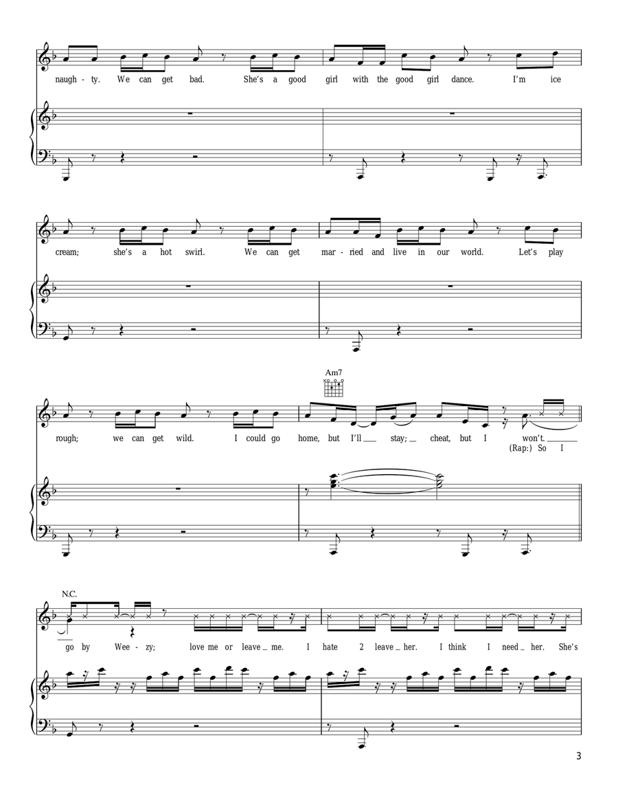 All Night Long Piano, Vocal, Guitar scores gallery preview page 3