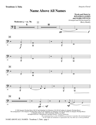 Name Above All Names - Trombone 3/Tuba