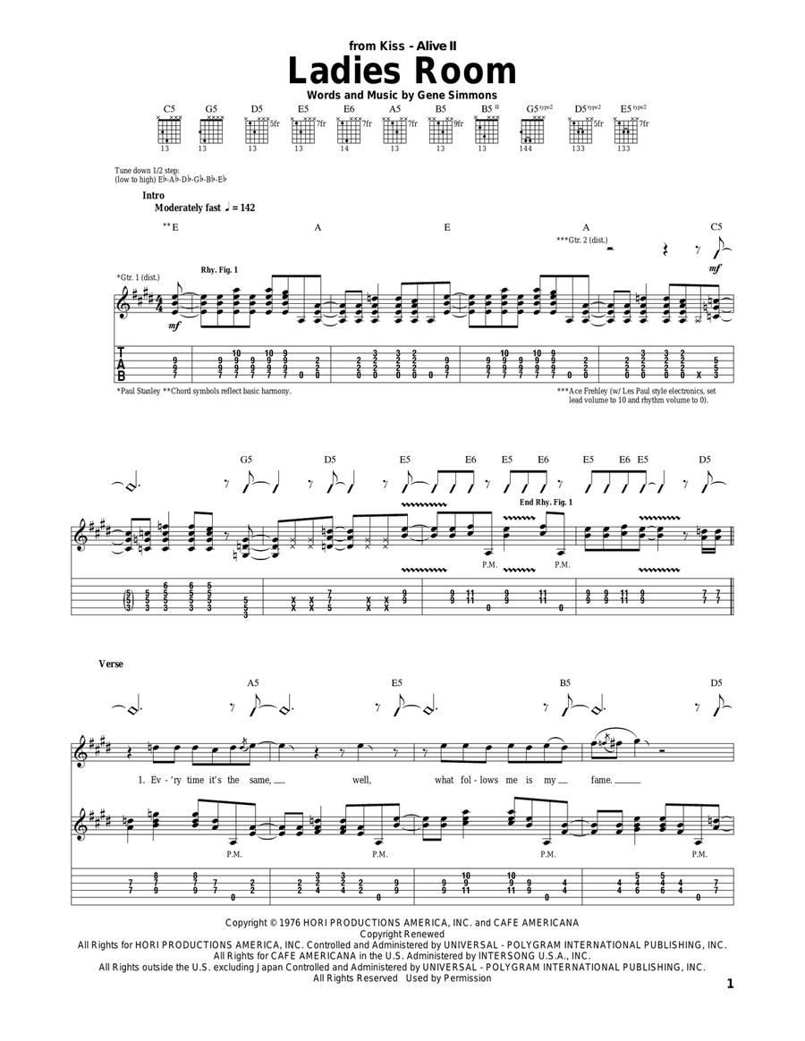 Ladies Room Acoustic Guitar scores gallery preview page 1