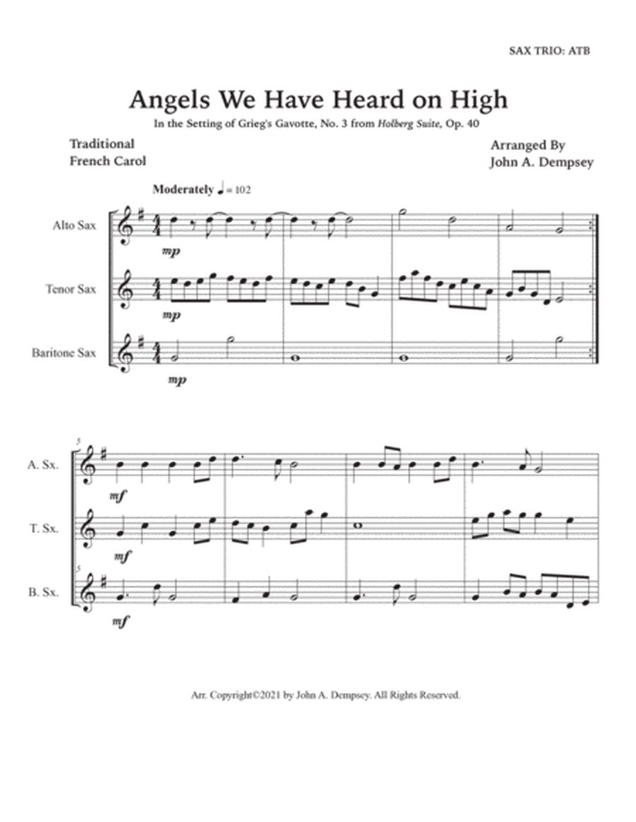 Angels We Have Heard on High (Sax Trio: ATB) image number null