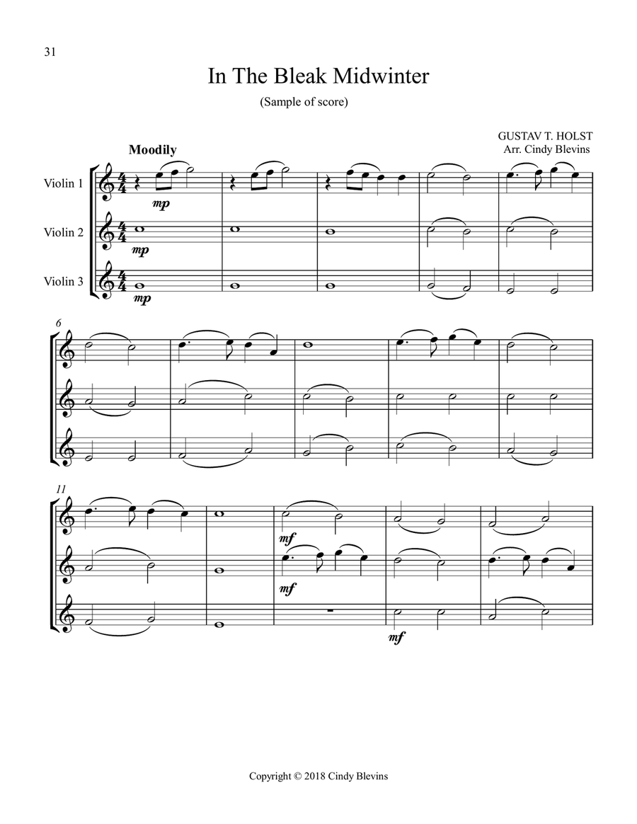 Violin Trios for Christmas, Vol. II (12 Arrangements) String Trio scores gallery preview page 2