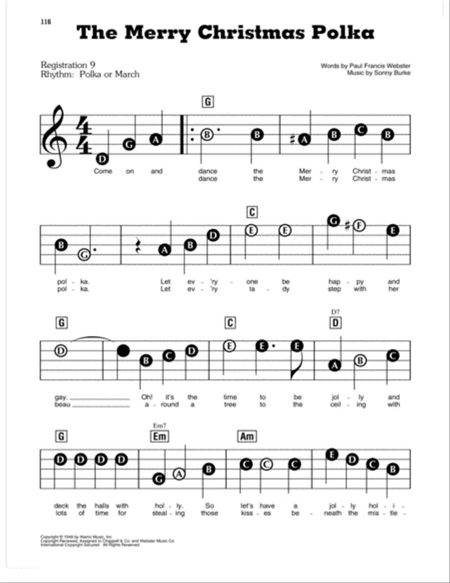 The Merry Christmas Polka Electronic Keyboard scores gallery preview page 1