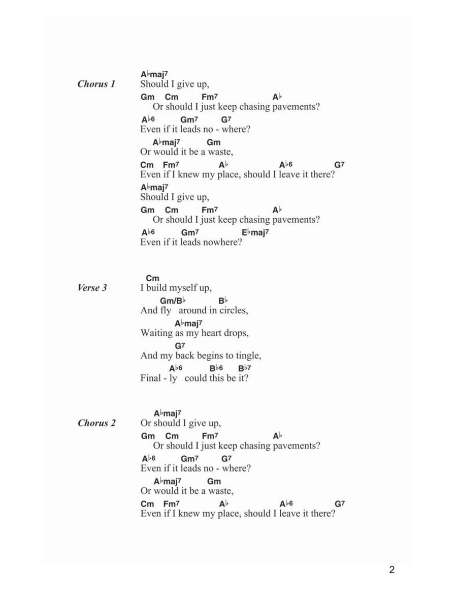 Chasing Pavements Piano scores gallery preview page 2