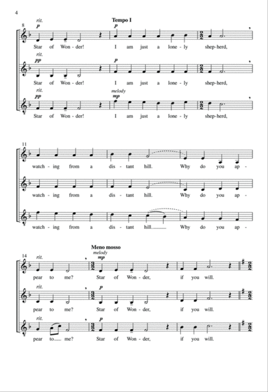 Star of Wonder 3-Part scores gallery preview page 4