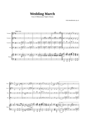 Wedding March by Mendelssohn for Brass Quartet and Piano