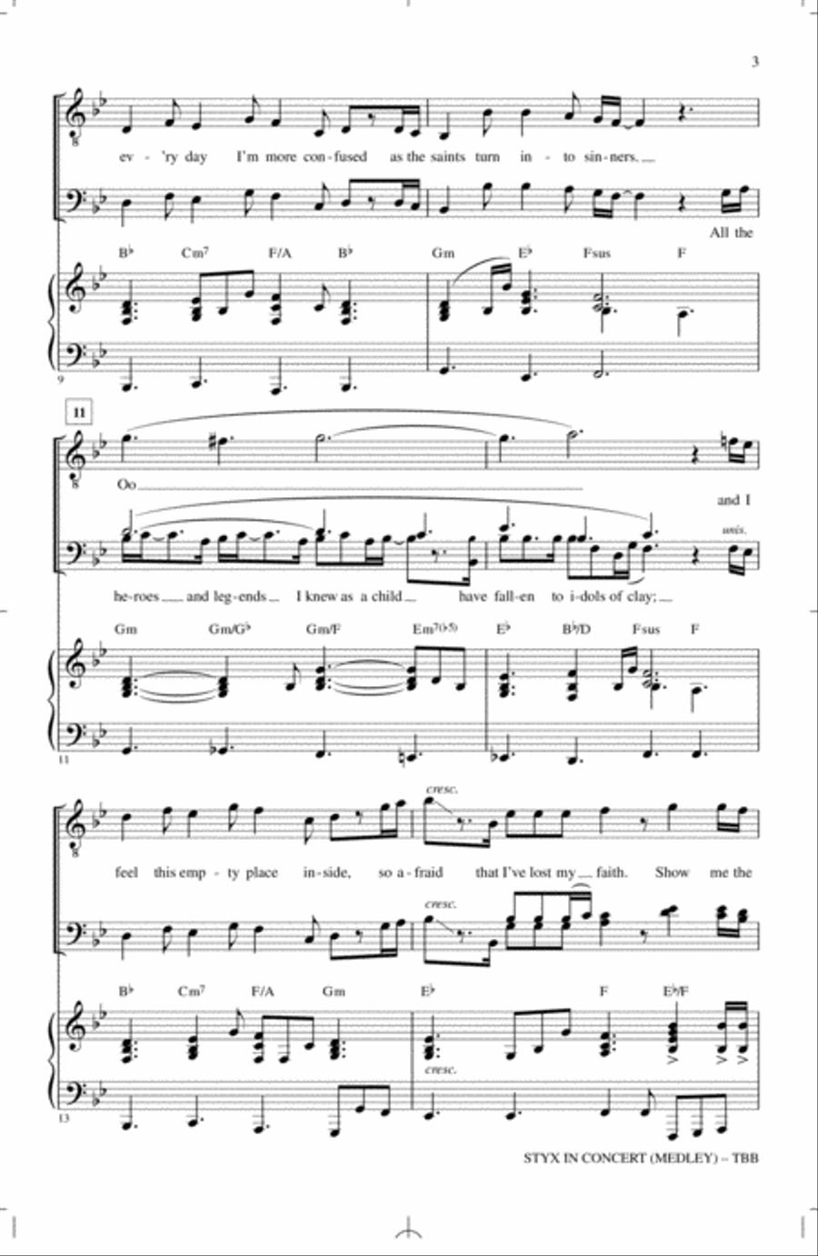 Styx In Concert (Medley) Styx In Concert (Medley) 3-Part scores gallery preview page 2
