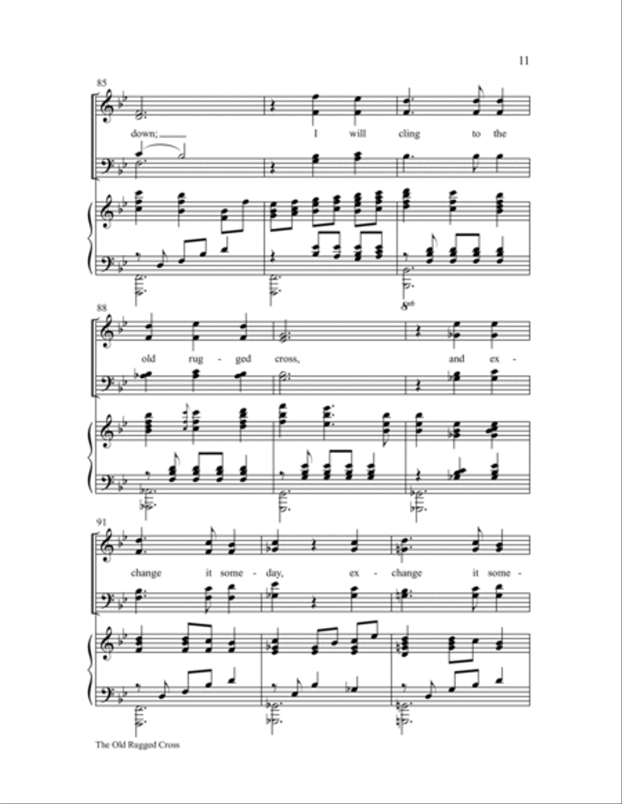 The Old Rugged Cross 4-Part scores gallery preview page 11