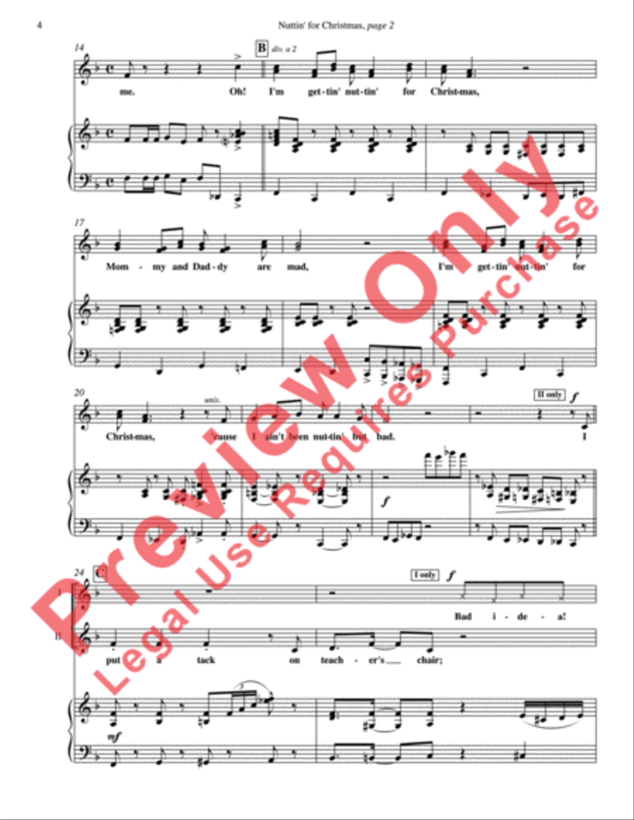 Nuttin' for Christmas Women's Choir scores gallery preview page 4