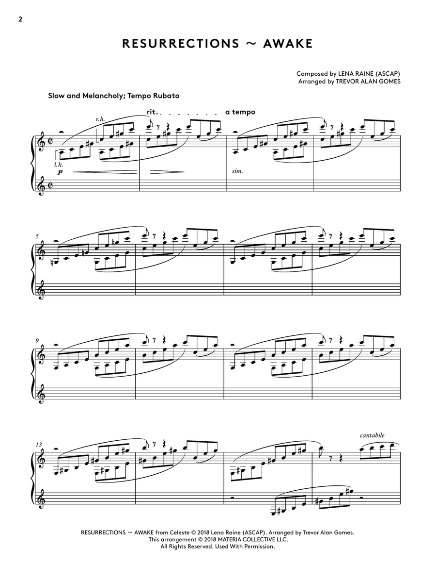 Resurrections ~ Awake (Celeste Piano Collections) Piano Solo scores gallery preview page 2