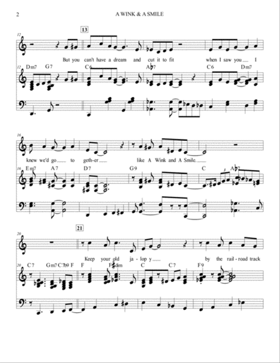 A Wink And A Smile A Wink And A Smile Voice scores gallery preview page 2