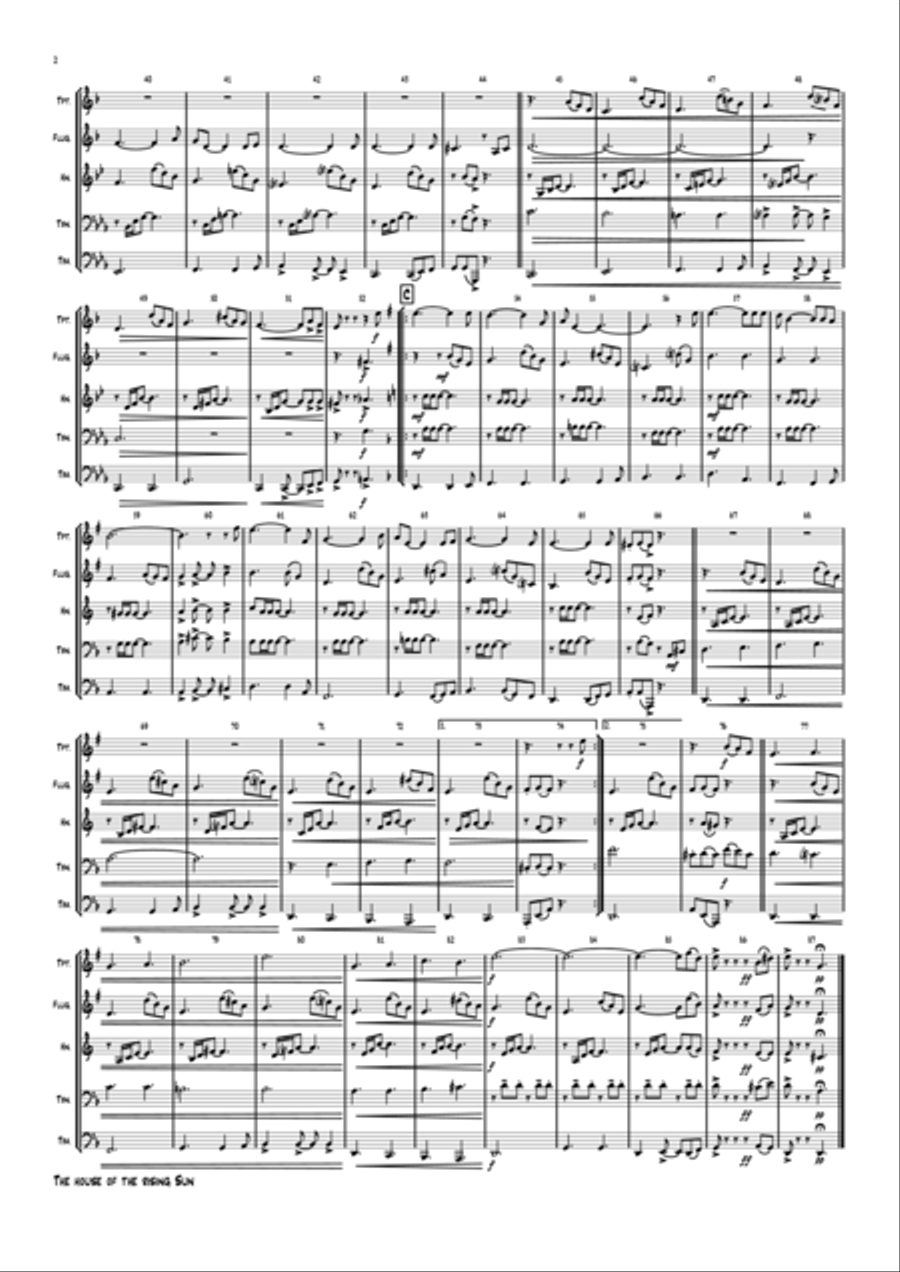 The House Of The Rising Sun Euphonium scores gallery preview page 3