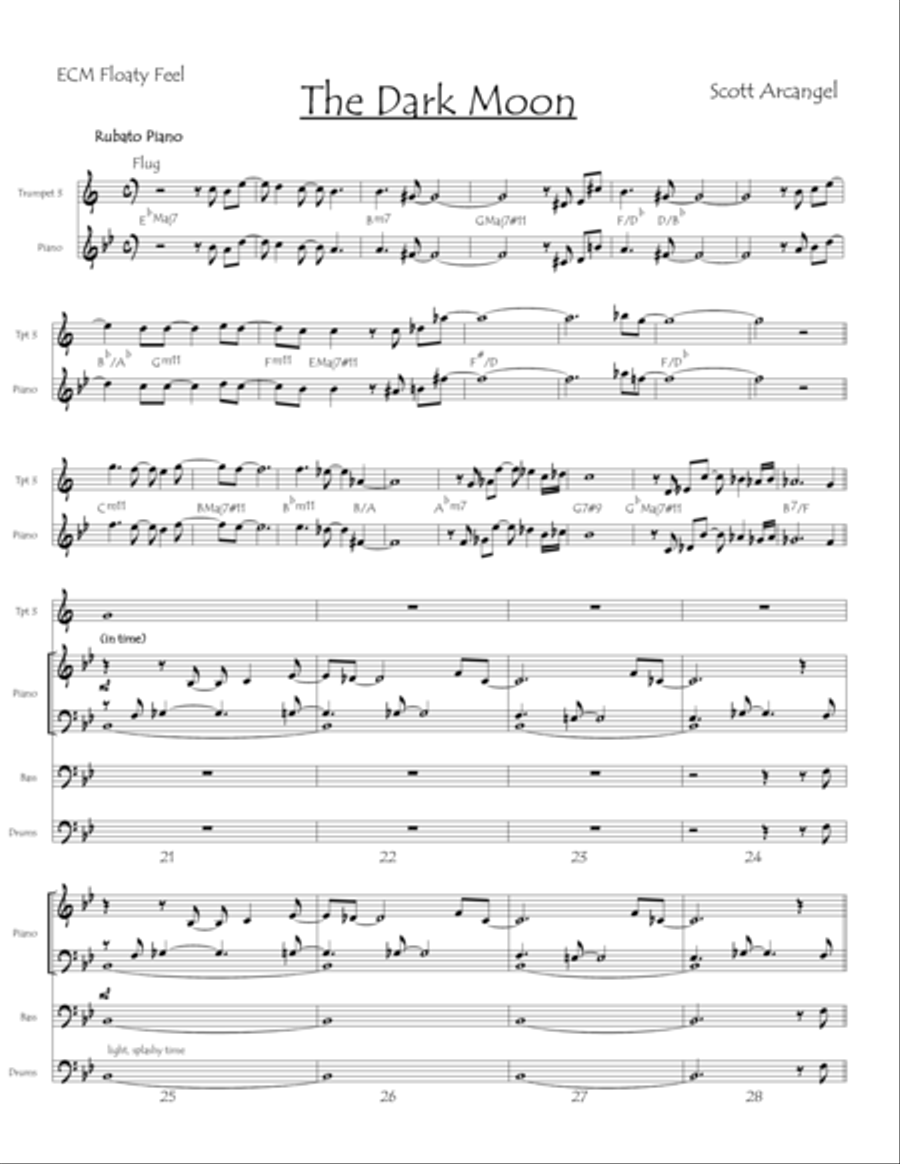 The Dark Moon SCORE (digital print) Jazz Ensemble scores gallery preview page 1