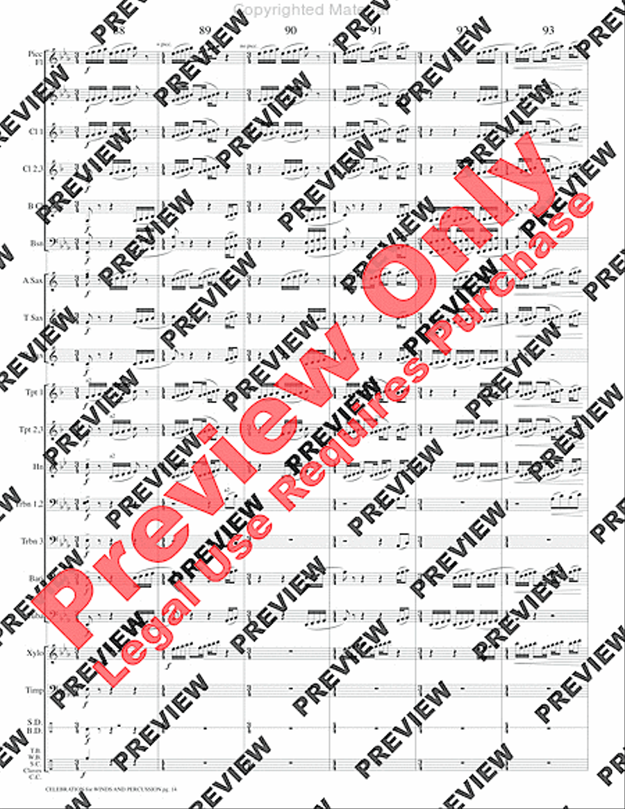 Celebration for Winds and Percussion Concert Band scores gallery preview page 17