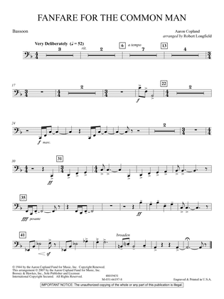 Fanfare For The Common Man (arr. Robert Longfield) - Bassoon