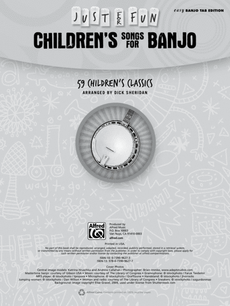 Just for Fun -- Children's Songs for Banjo Banjo - Sheet Music