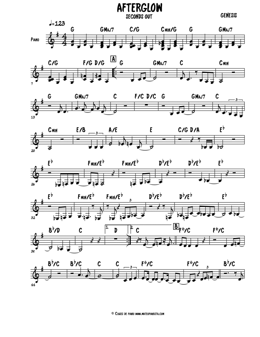 Afterglow Piano Solo scores gallery preview page 1