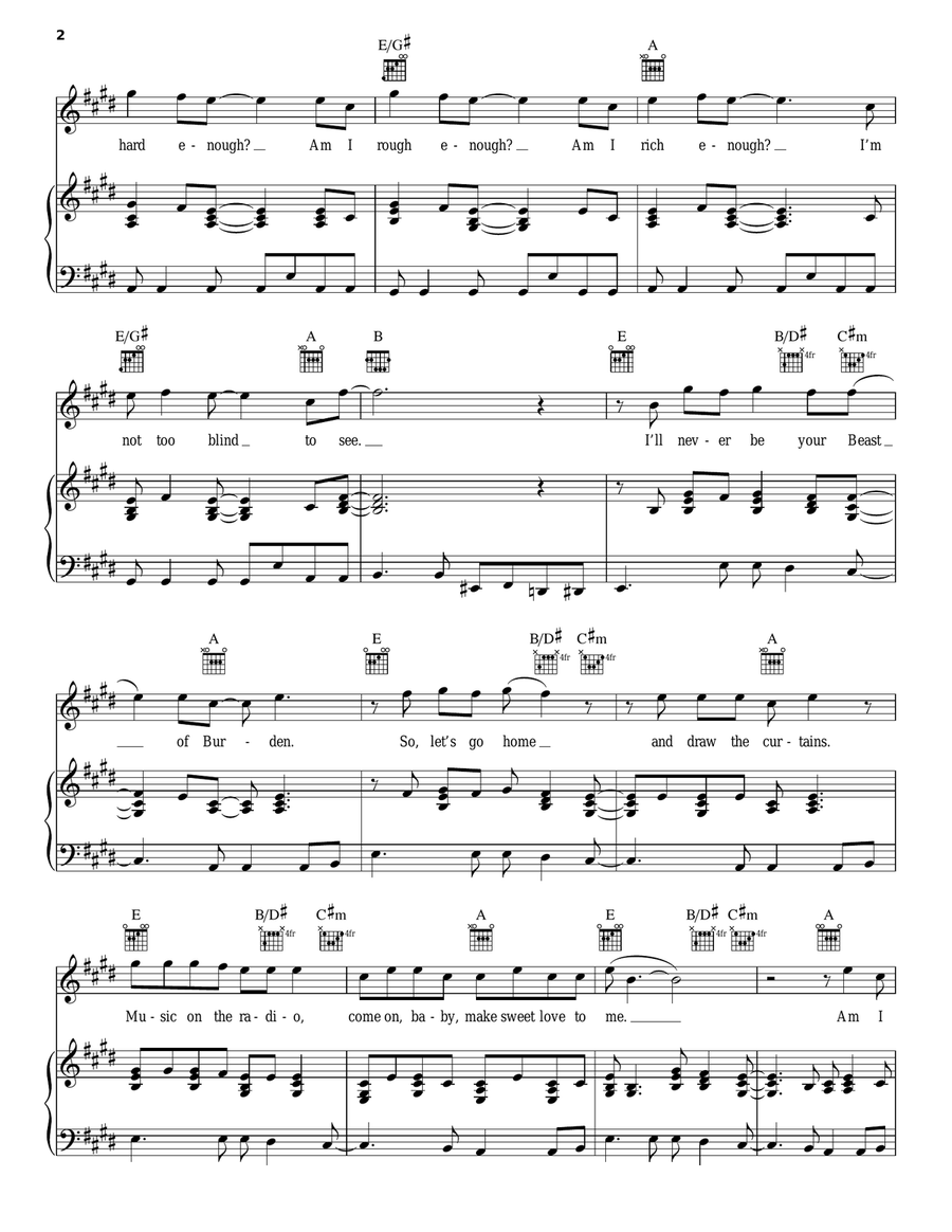 Beast Of Burden Piano, Vocal, Guitar scores gallery preview page 2