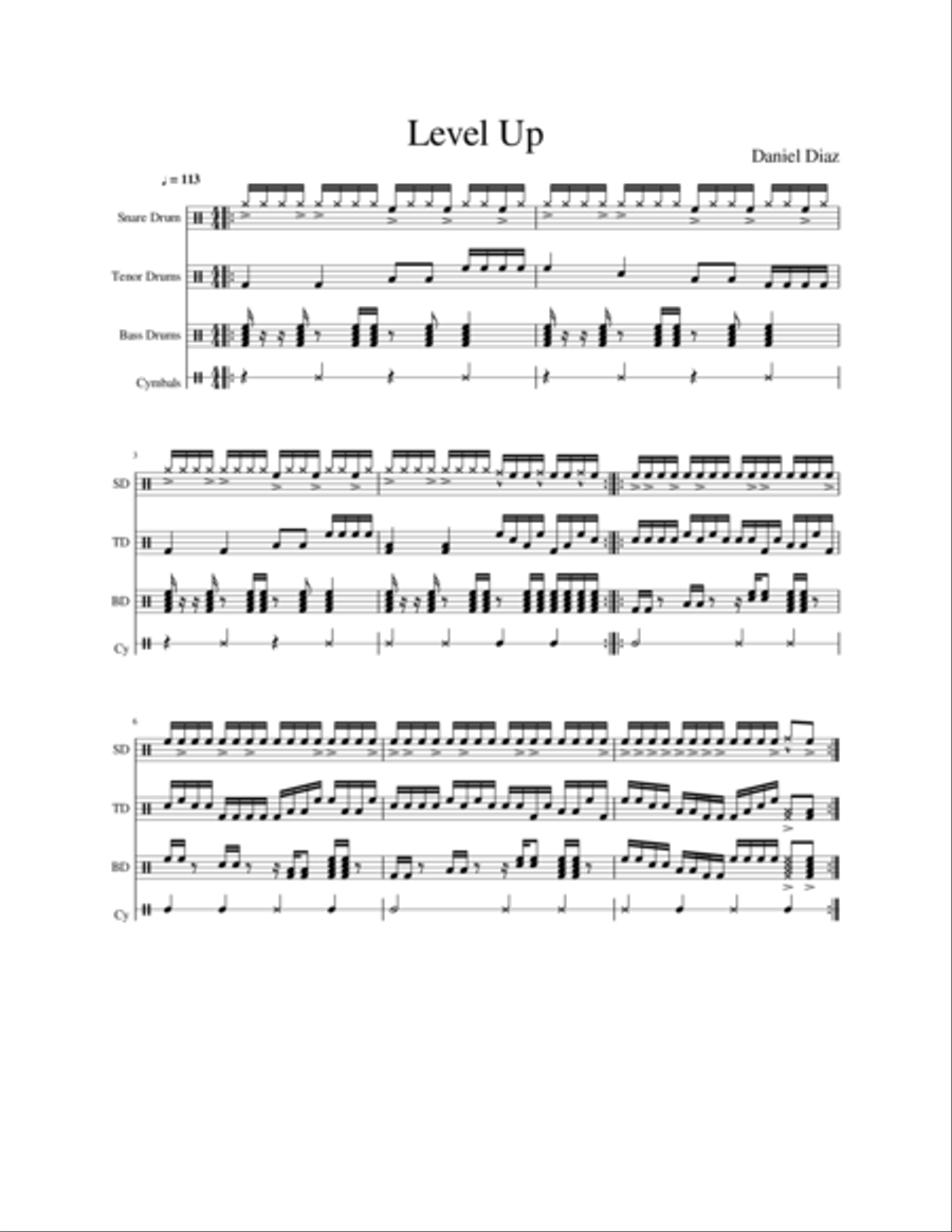 Level Up Level Up Drum Set scores gallery preview page 1