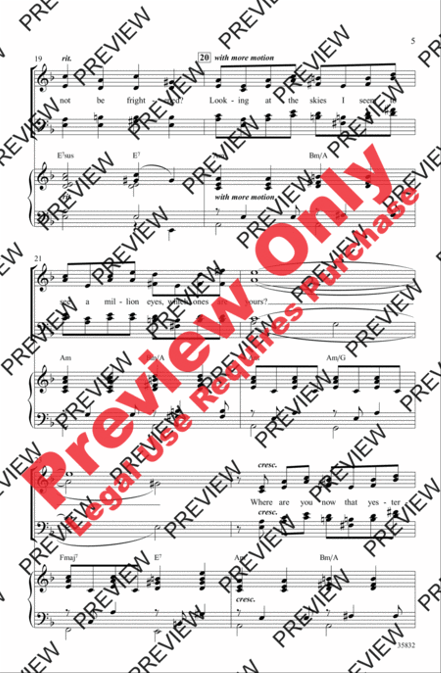 Papa, Can You Hear Me? 4-Part scores gallery preview page 5