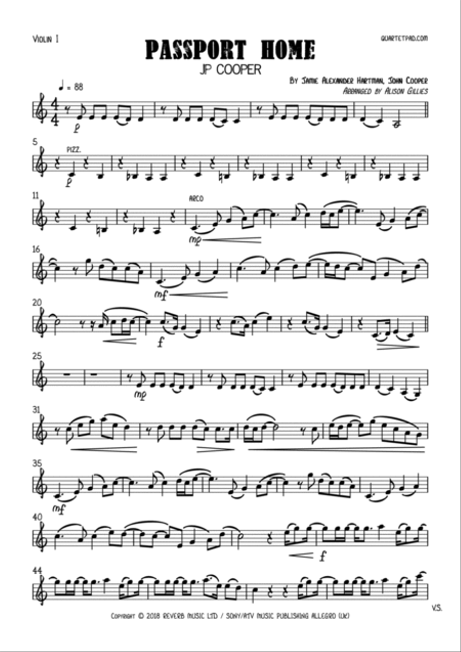 Passport Home String Quartet scores gallery preview page 5