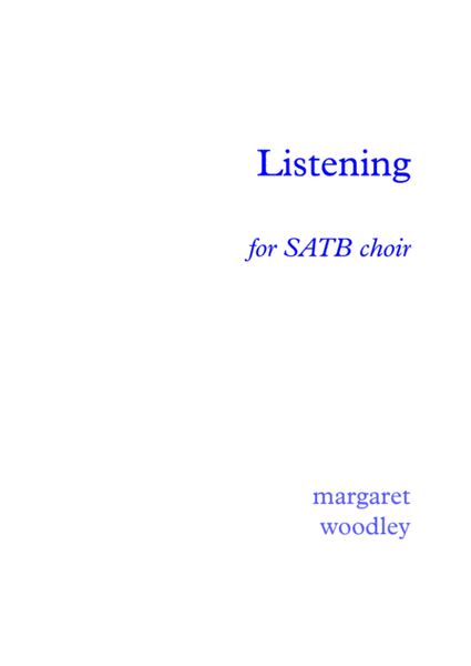 Listening -  a cappella SATB image number null