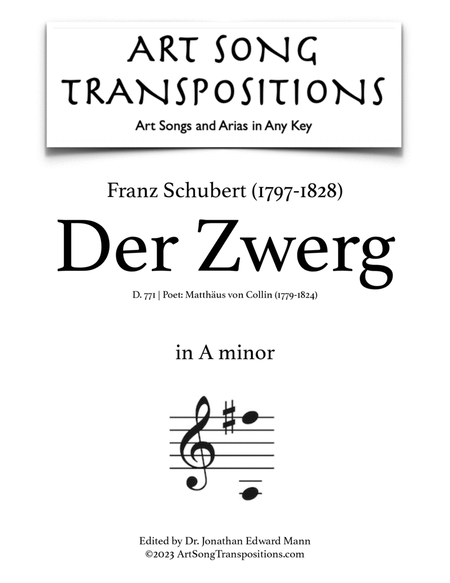 SCHUBERT: Der Zwerg, D. 771 (transposed to A minor)