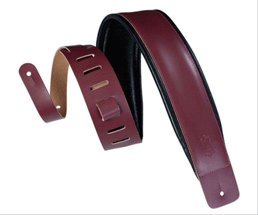 Book cover for Genuine Leather Guitar Strap – Burgundy